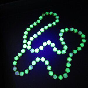 Vintage Uranium glass bead necklace
